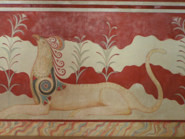 Grffin Fresco in the Throne Room of the Palace of Knossos