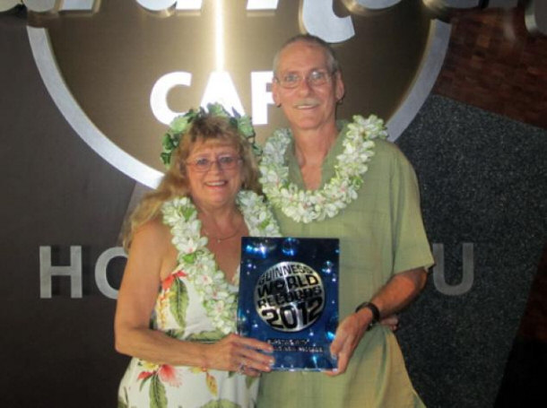 David and Lauren Blair Receiving the Guinness Book of World Records Award